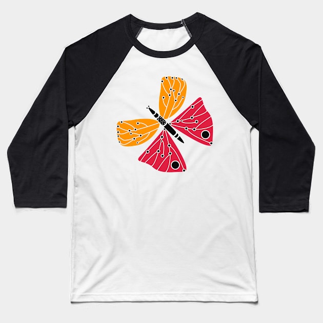 Butterfly and dots Baseball T-Shirt by cocodes